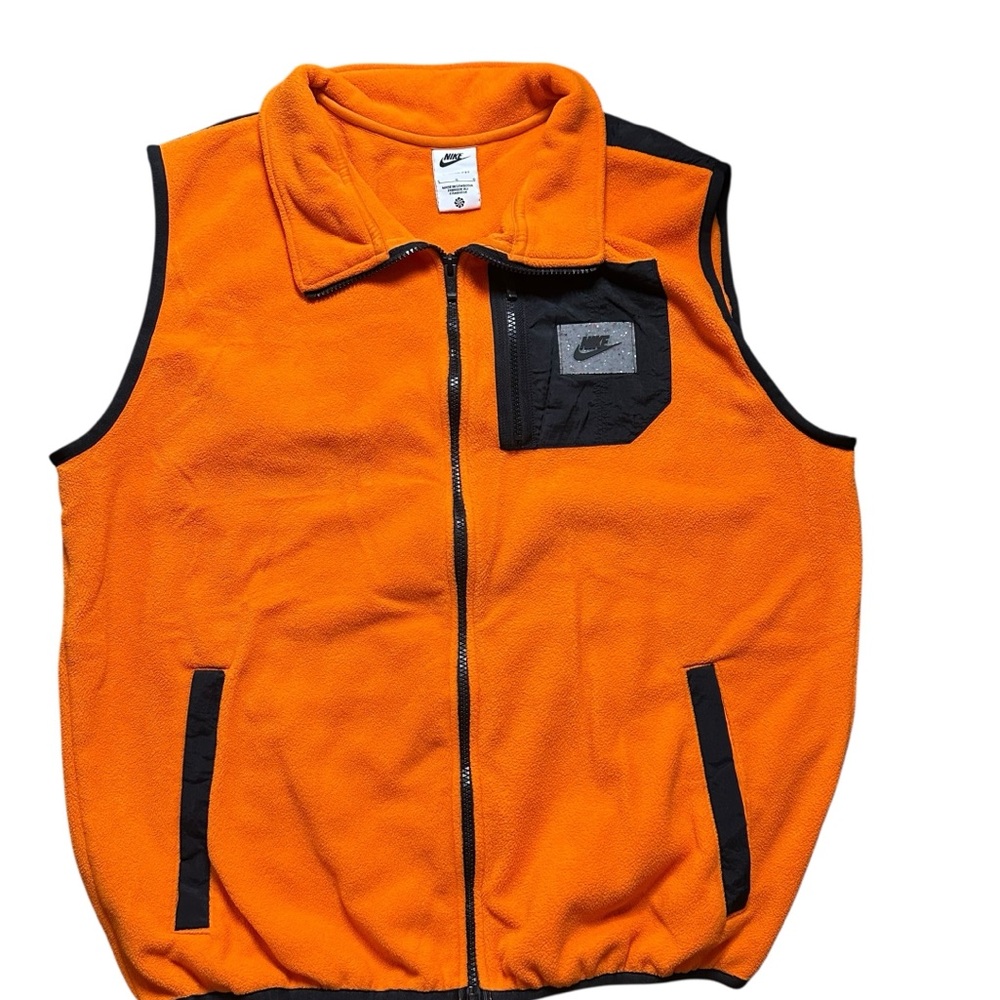 Men’s Nike Therma-Fit Orange Fleece Vest Size Large - Picture 2 of 7